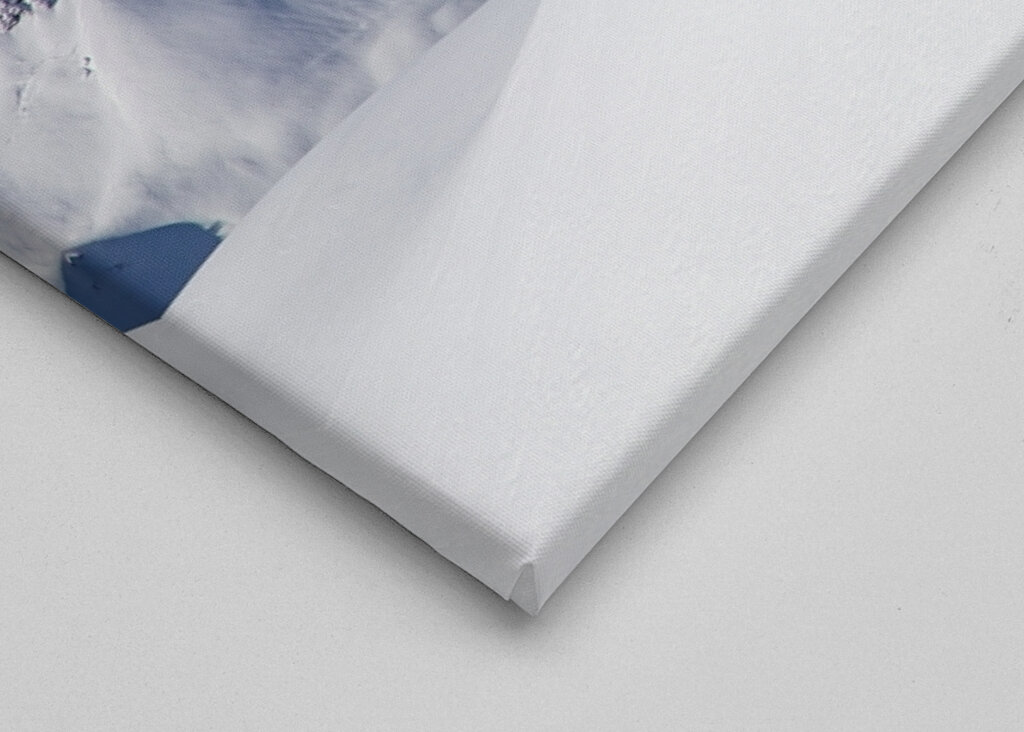 Skier with a view in the Alps