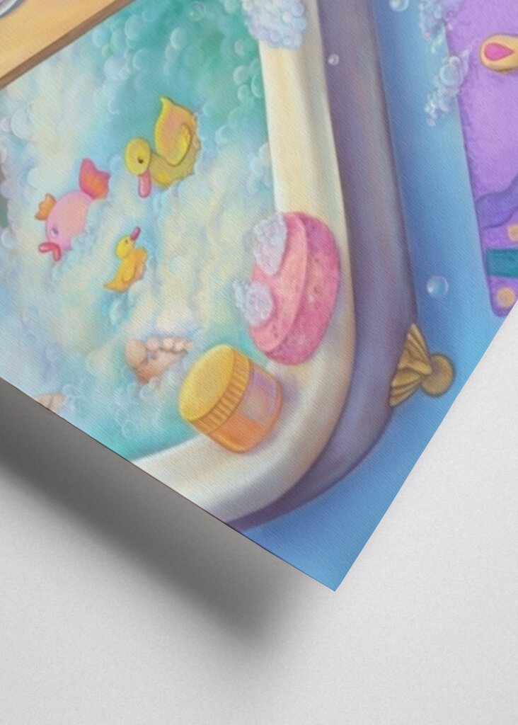 relaxing in a bubble bath