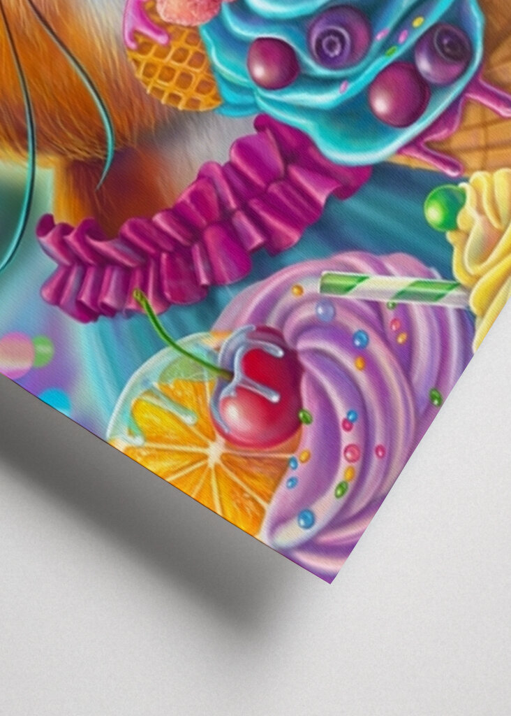 Il gatto divertente ama i dolci