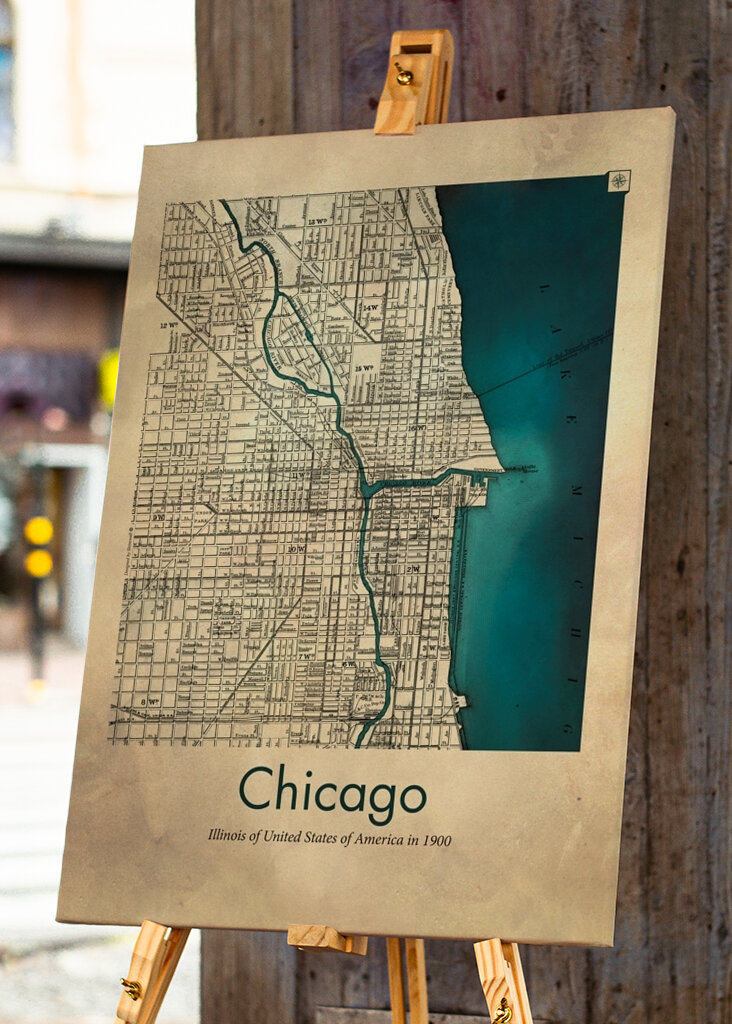 Vintage 1900 Chicago Map
