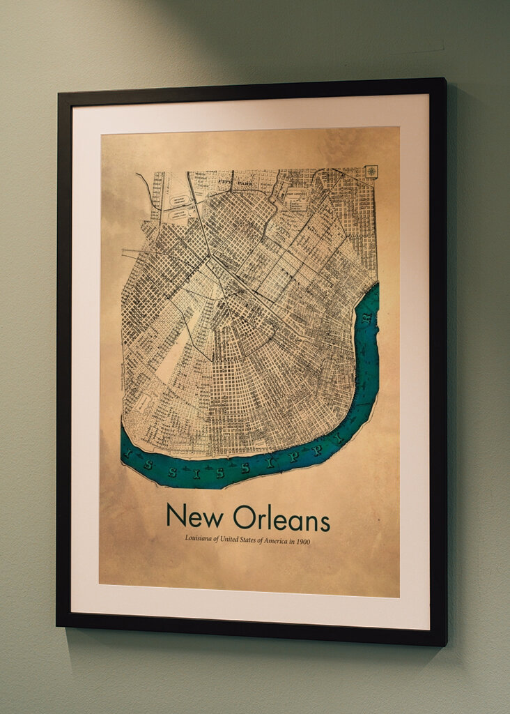 Vintage New Orleans Map 
