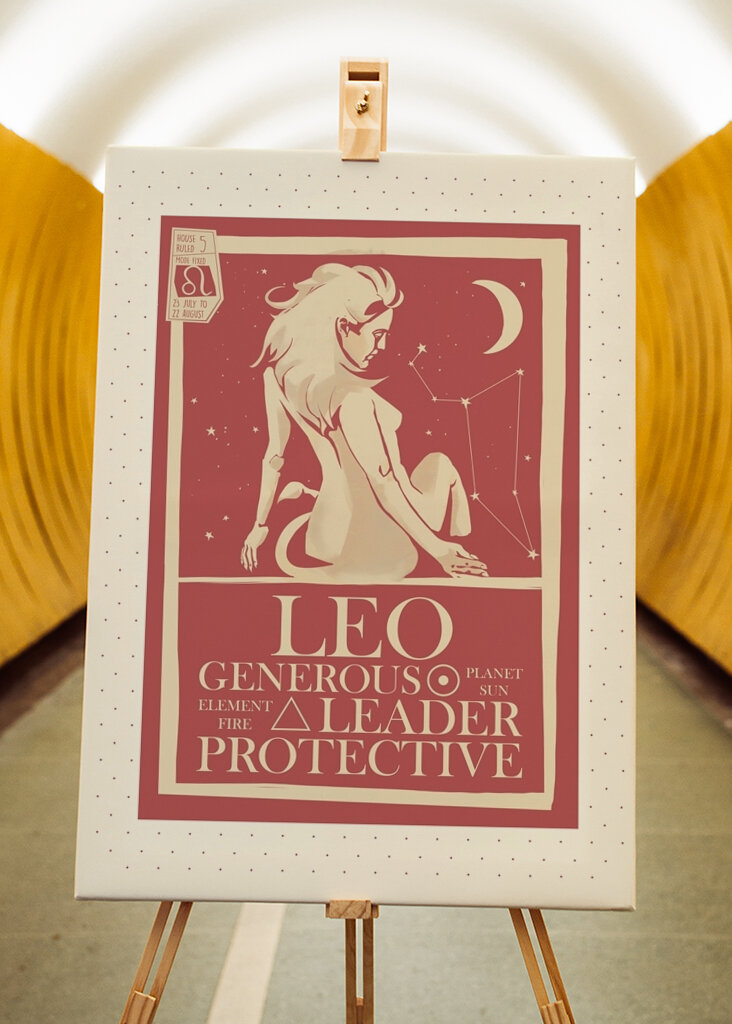 Löwe Sternzeichen Kunstdruck #2800308