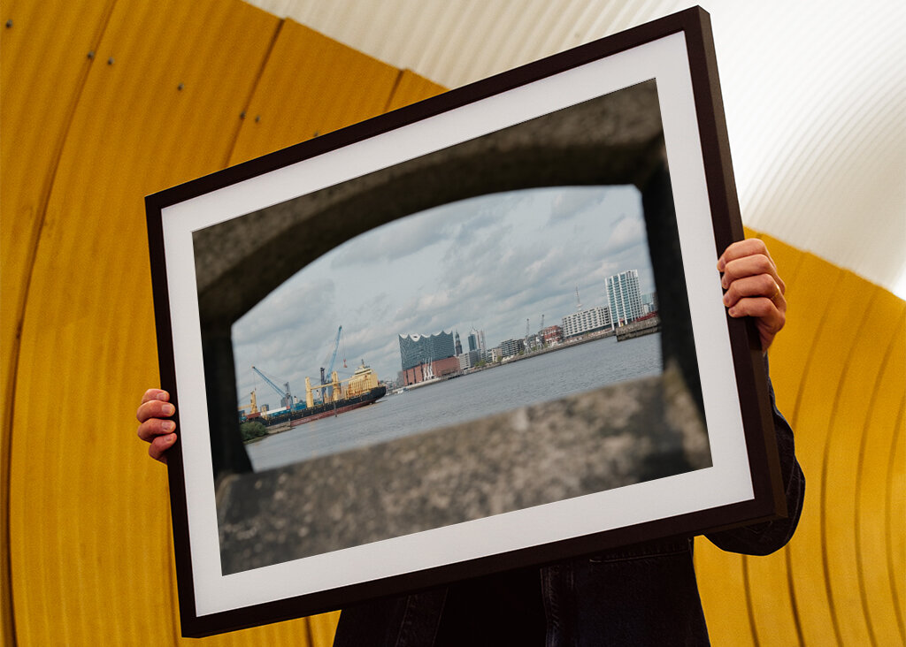 Panorama of the Hamburg harbor