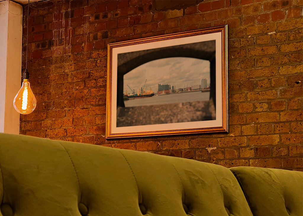 Panorama of the Hamburg harbor