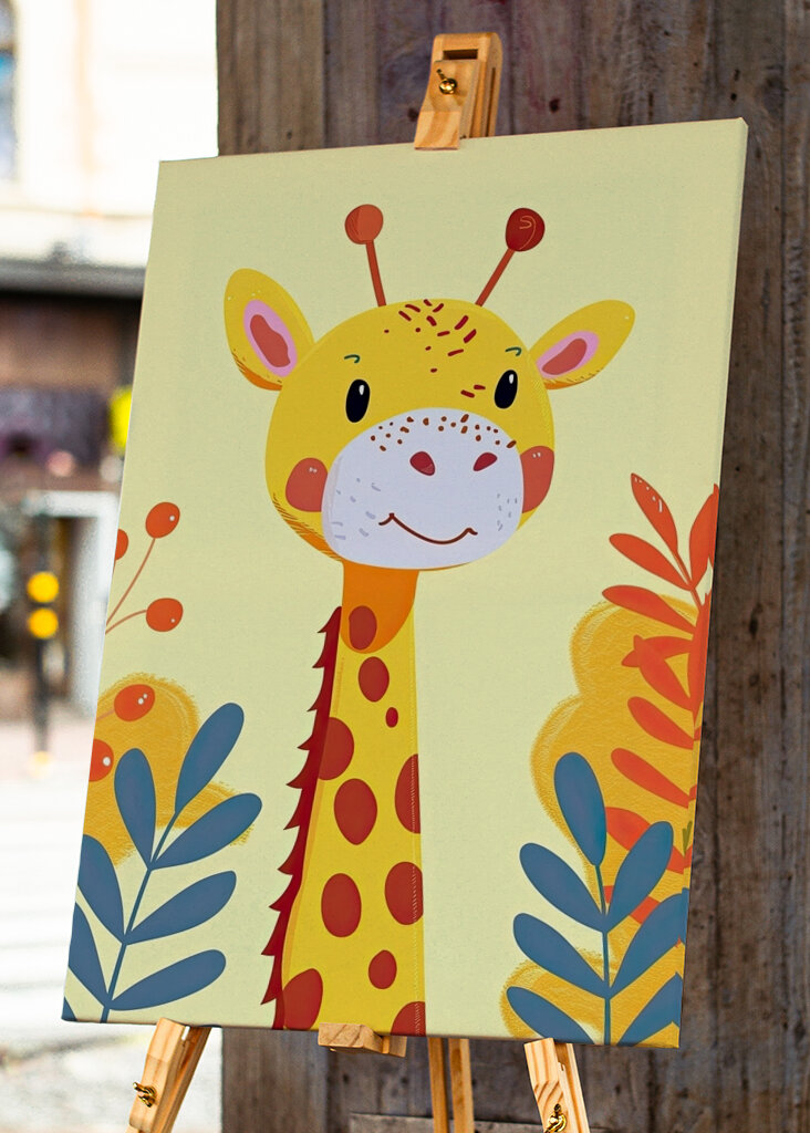 Fröhliche Giraffe im Dschungel