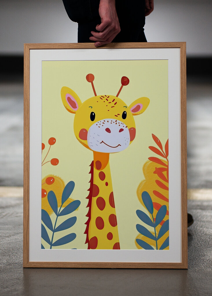 Fröhliche Giraffe im Dschungel