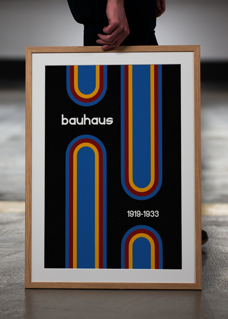 Gekleurde lijnen in de stijl van het Bauhaus