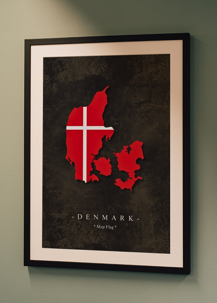 Denmark Map Flag