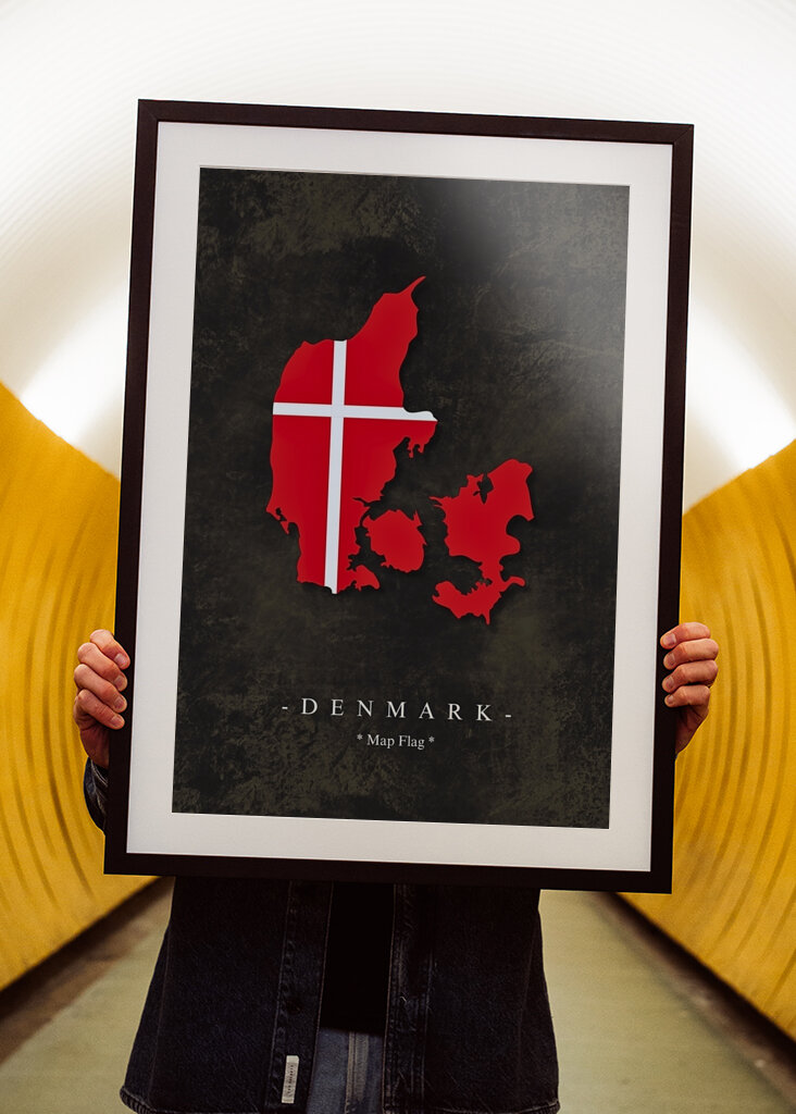 Denmark Map Flag