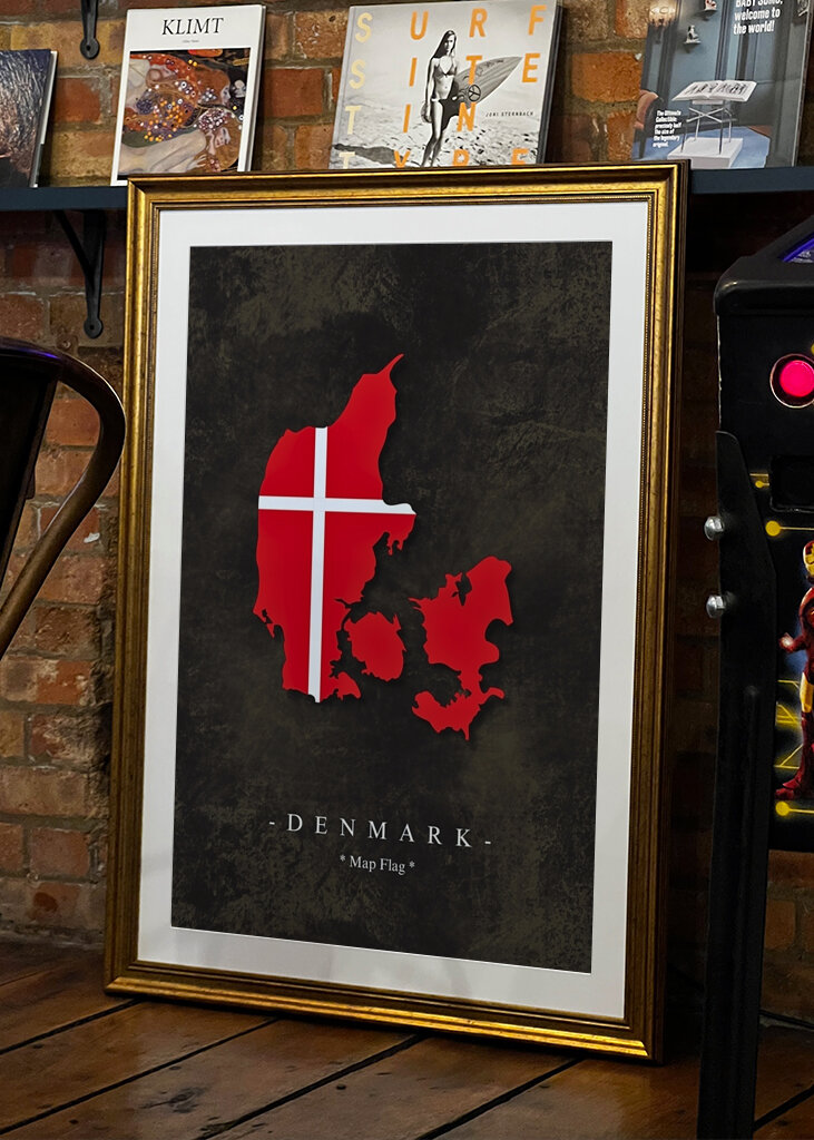 Denmark Map Flag