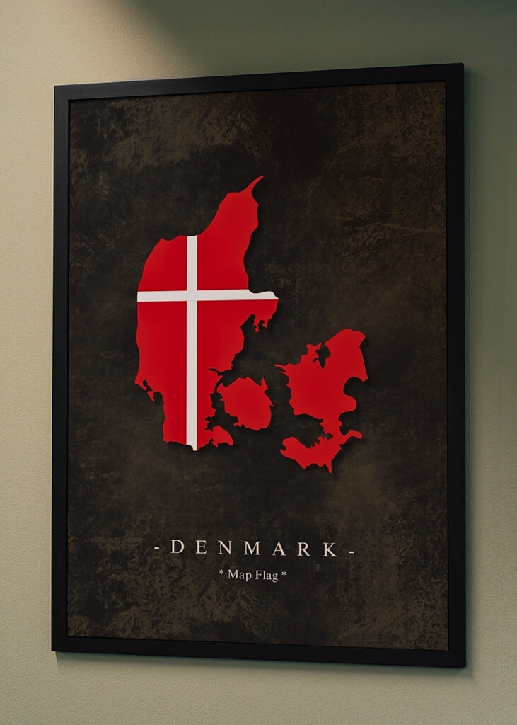 Denmark Map Flag