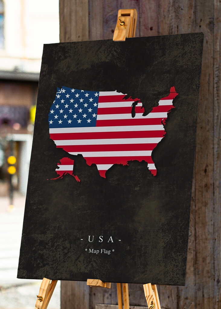 USA Map Flag