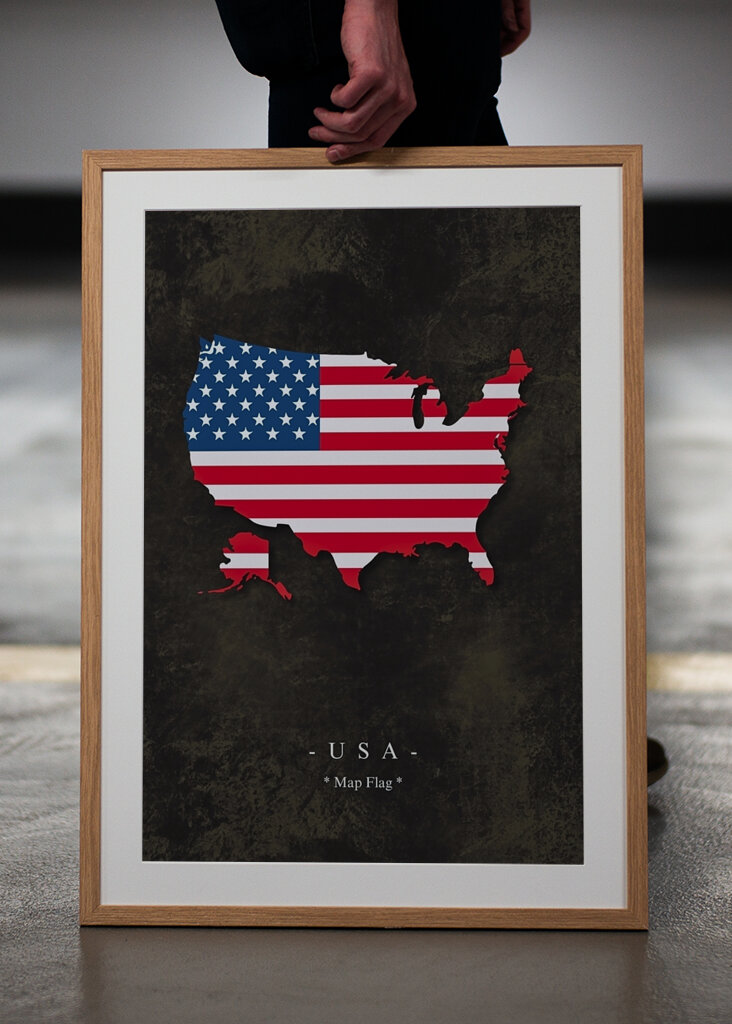USA Map Flag