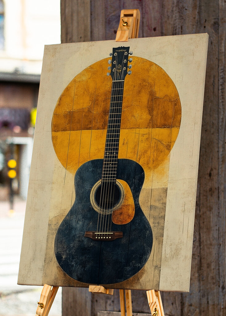 Golden Glow of Acoustic Guitar