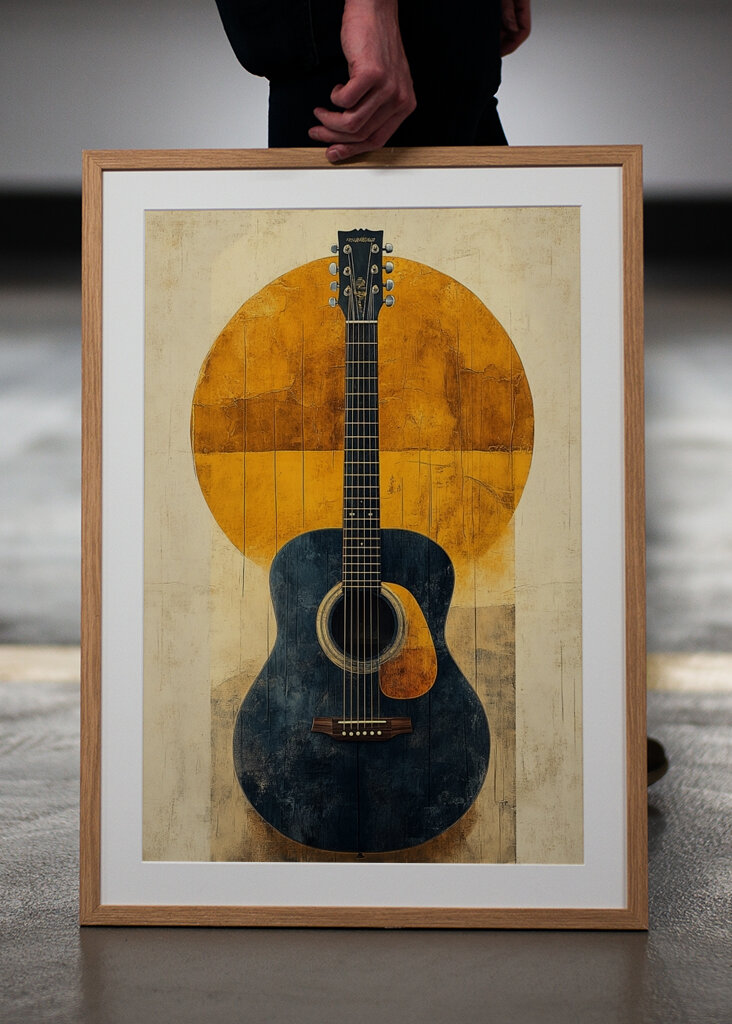 Golden Glow of Acoustic Guitar