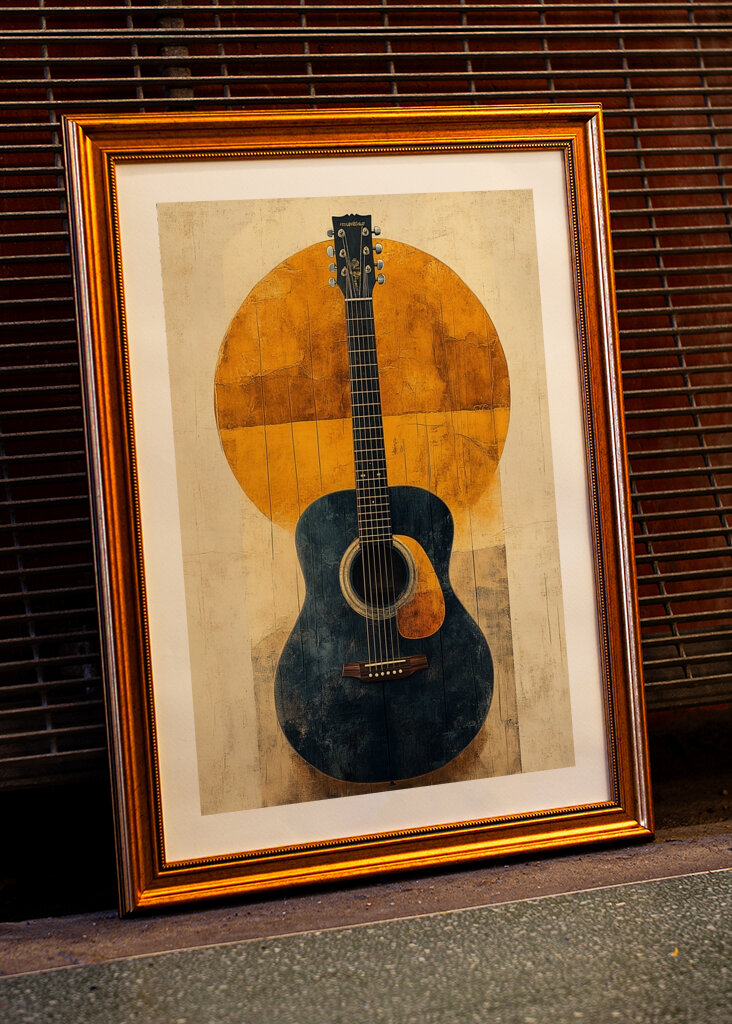 Golden Glow of Acoustic Guitar