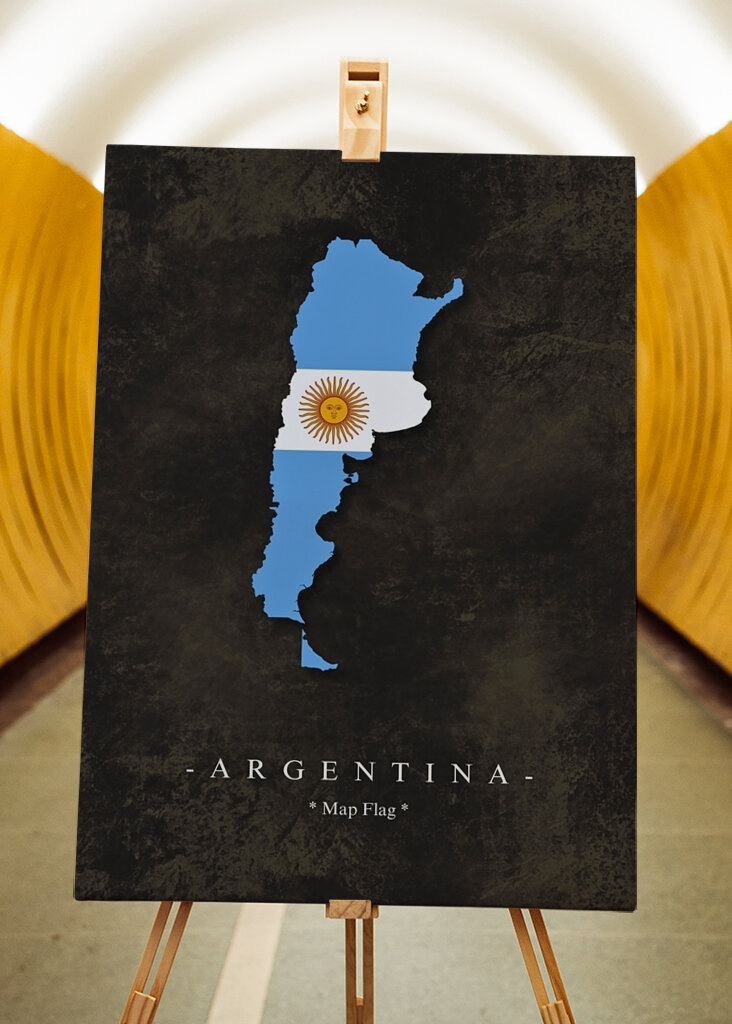 Vlajka mapy Argentiny