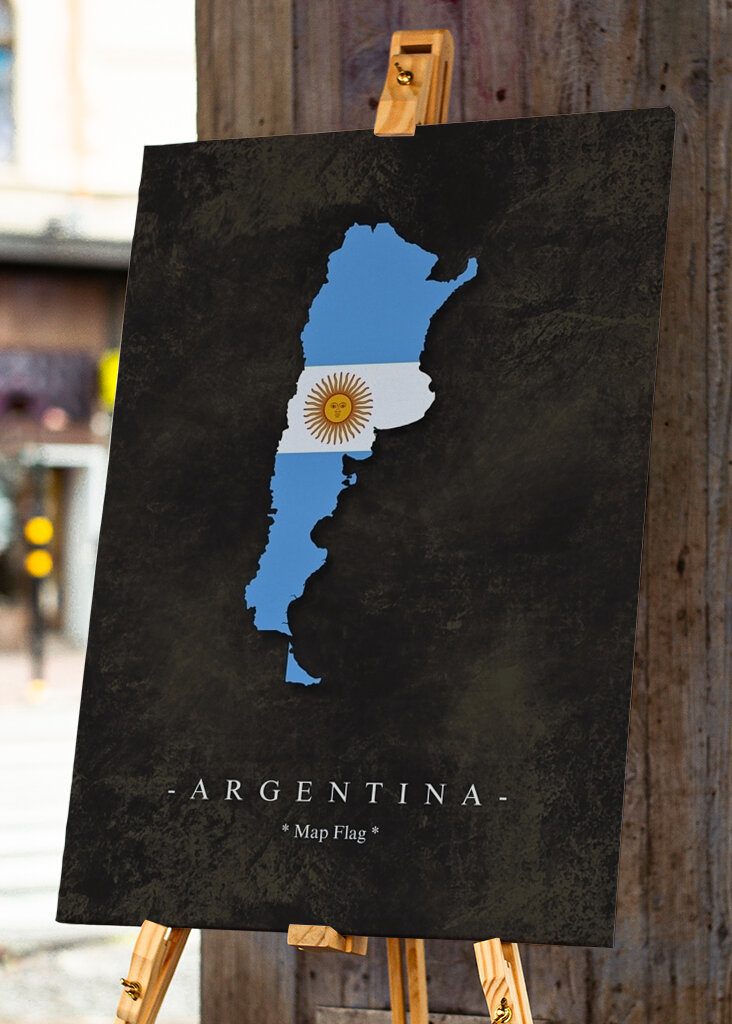 Vlajka mapy Argentiny