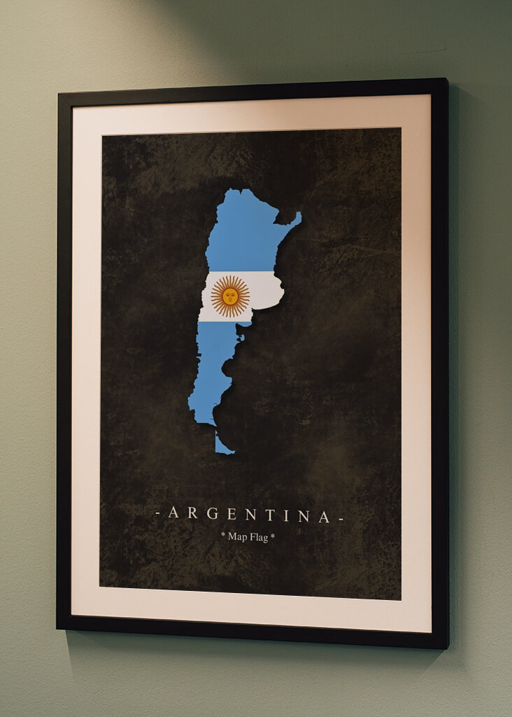 Vlajka mapy Argentiny
