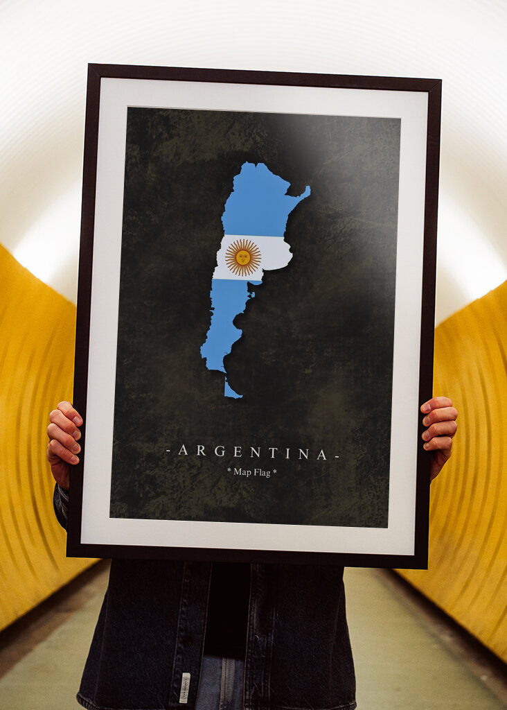 Vlajka mapy Argentiny