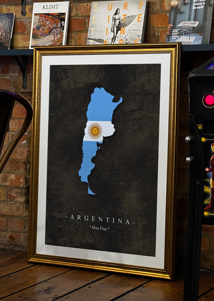 Vlajka mapy Argentiny