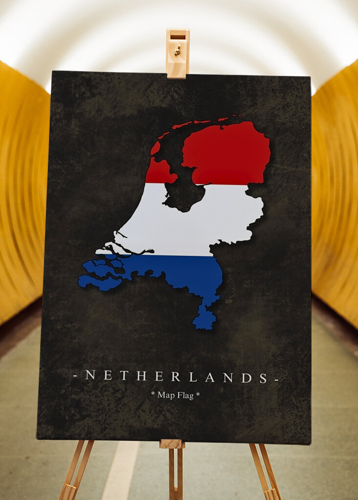 Mappa Bandiera Paesi Bassi