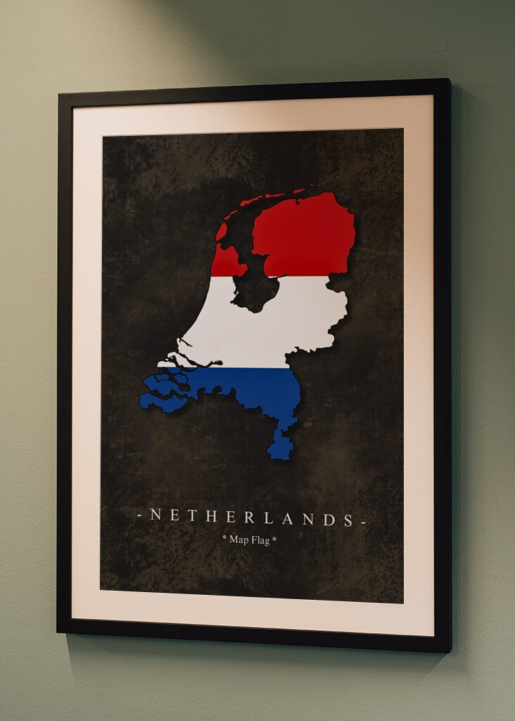 Mappa Bandiera Paesi Bassi