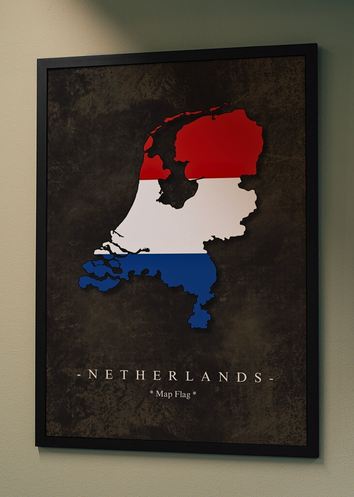 Mappa Bandiera Paesi Bassi