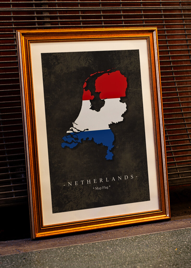 Mappa Bandiera Paesi Bassi