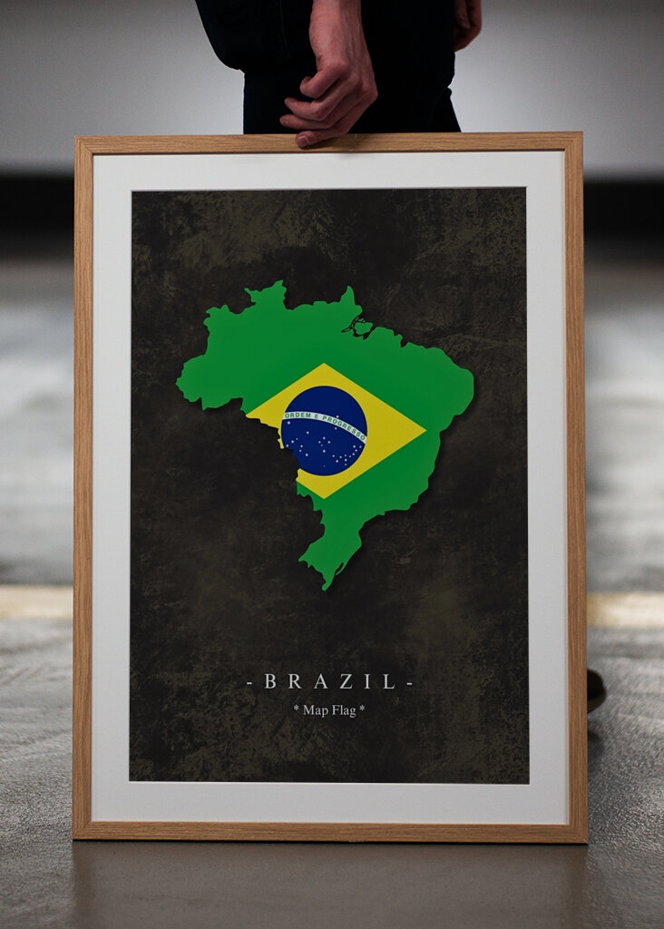 Brasilien Karte Flagge