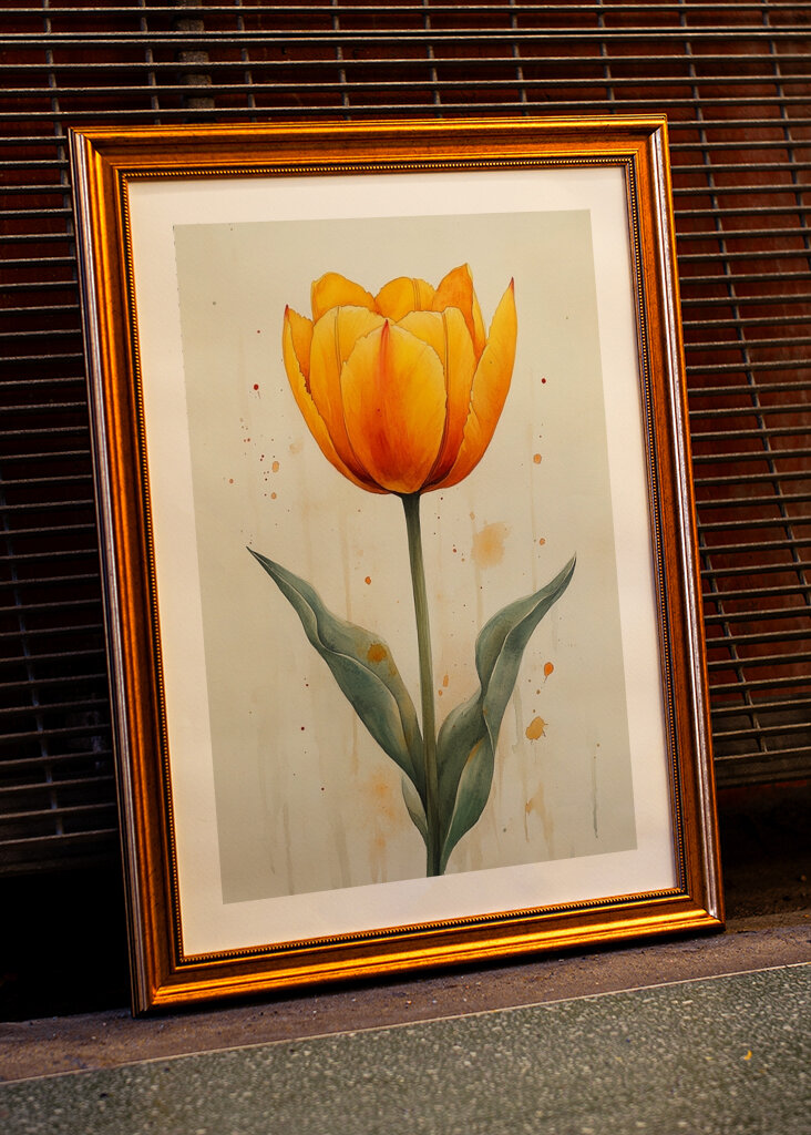 Une tulipe jaune en fleurs