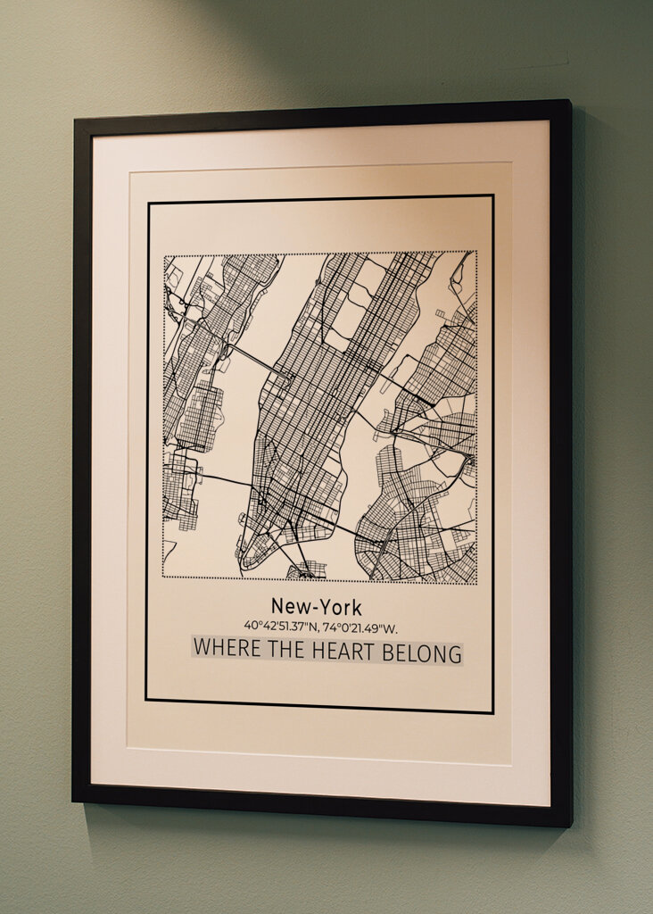 Koordinaten der Stadtkarte von New York City 