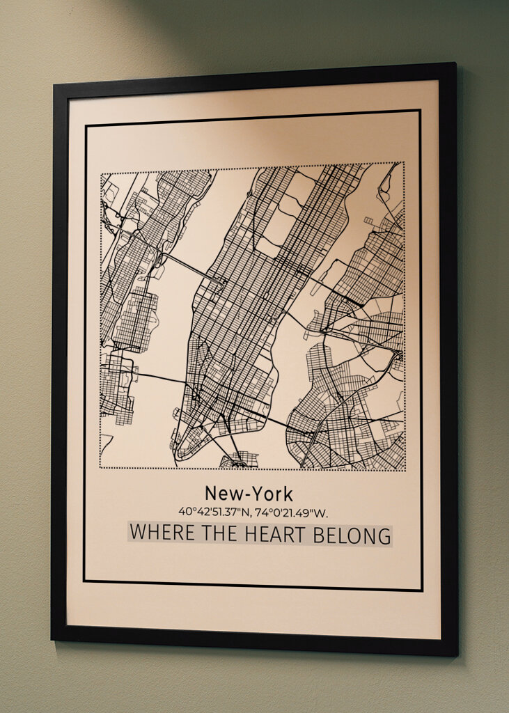 Koordinaten der Stadtkarte von New York City 