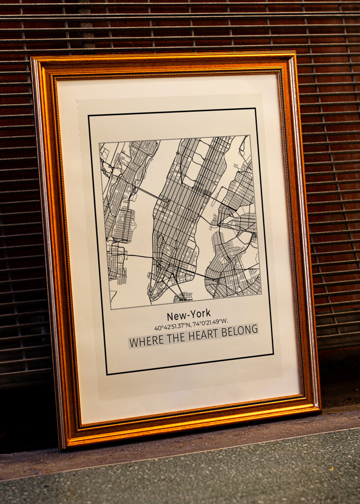 Koordinaten der Stadtkarte von New York City 