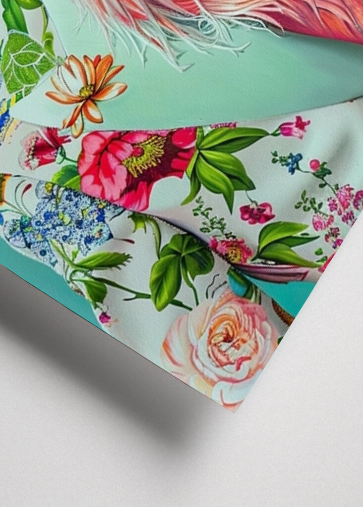 Fenicottero in stile floreale