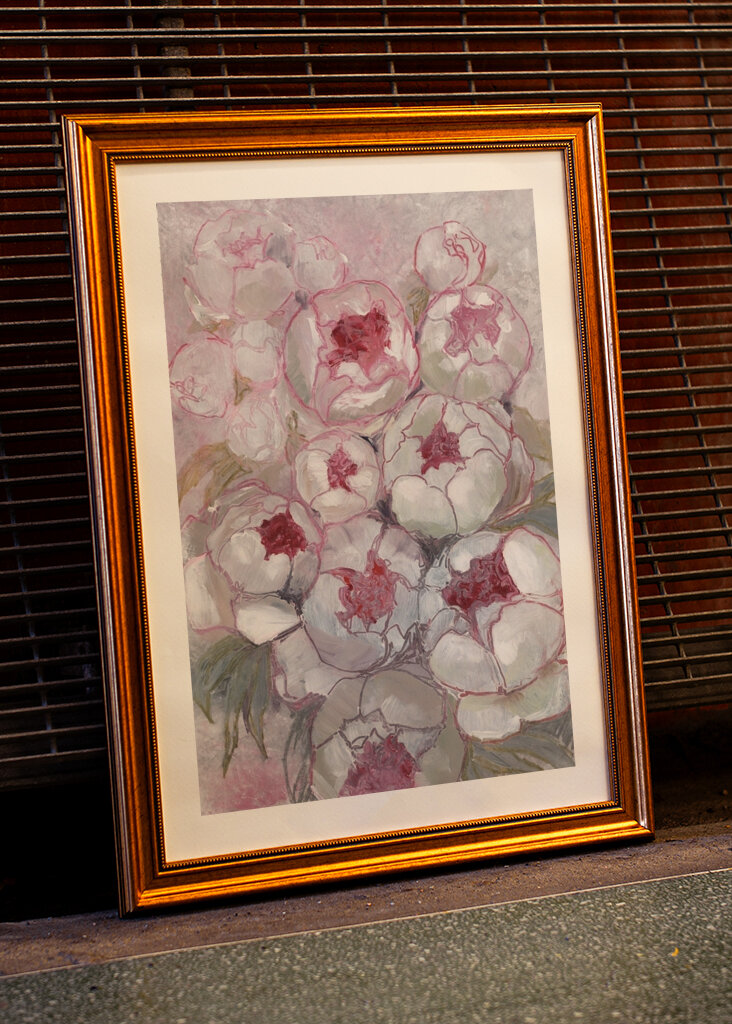 Fioriture di peonia rosa