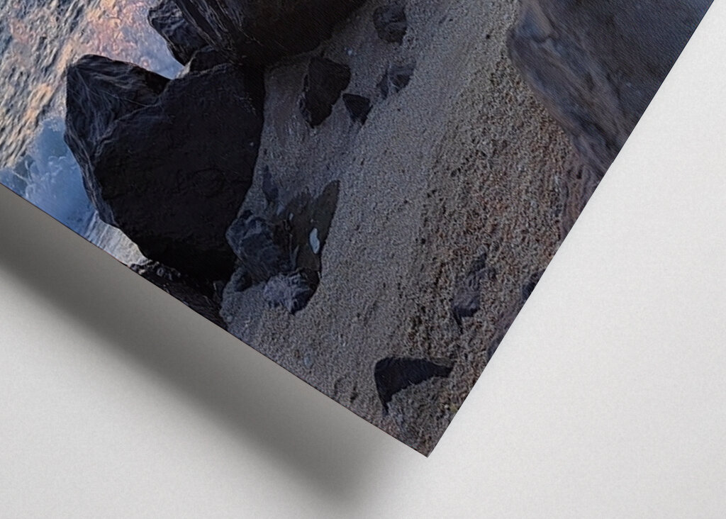 FIERCE WAVES AT SUNSET’S EDGE