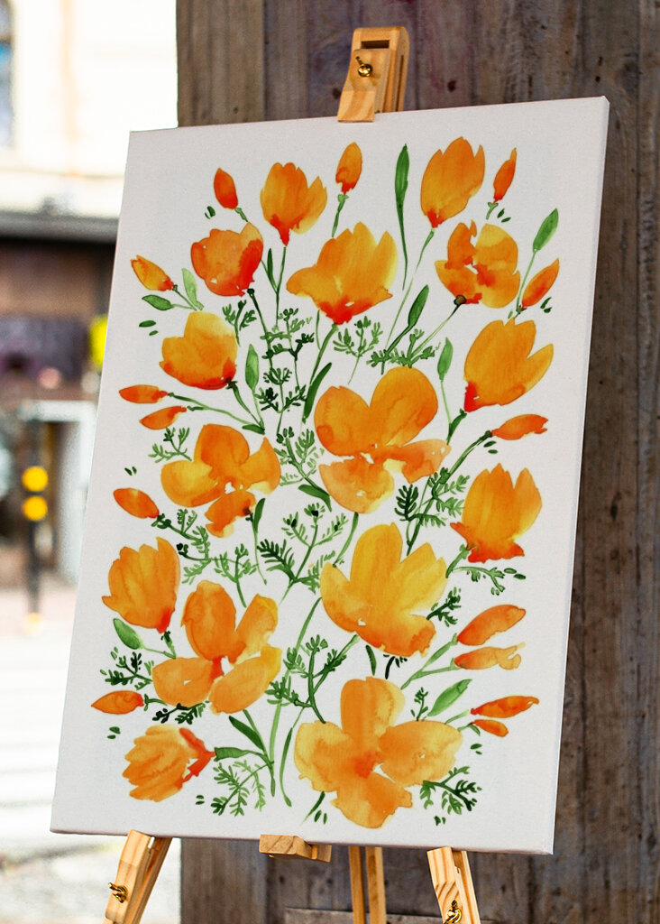 Orange Blumige Glückseligkeit