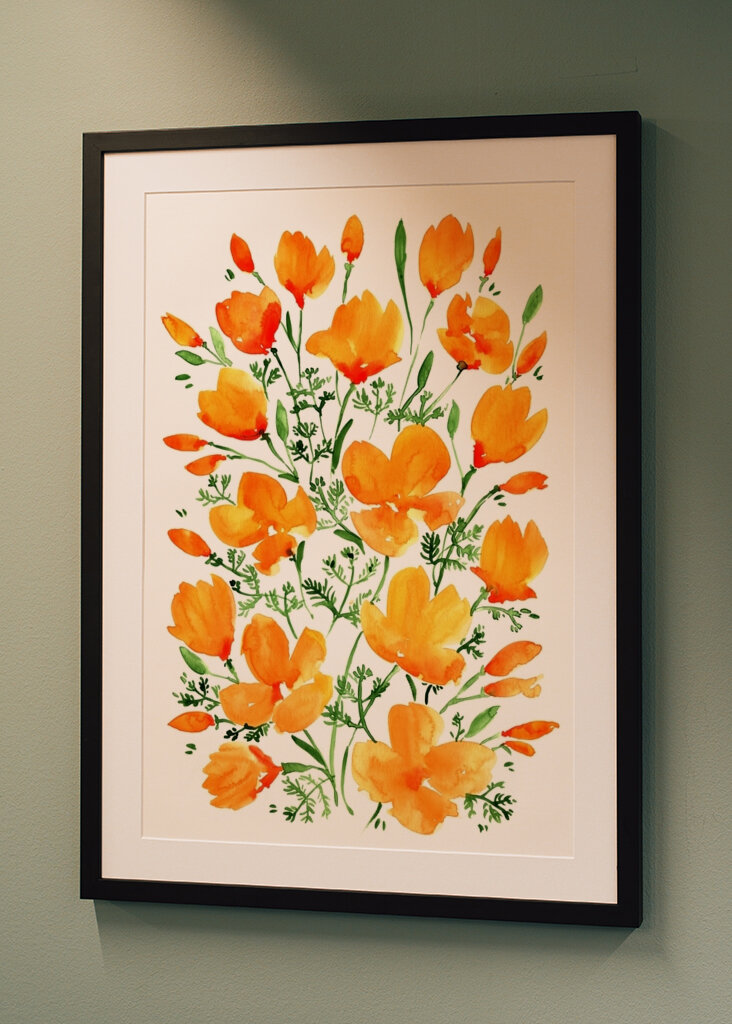 Orange Blumige Glückseligkeit