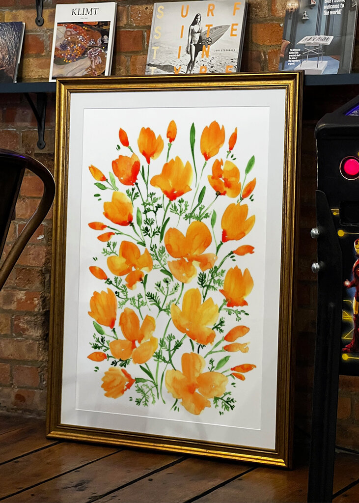 Orange Blumige Glückseligkeit