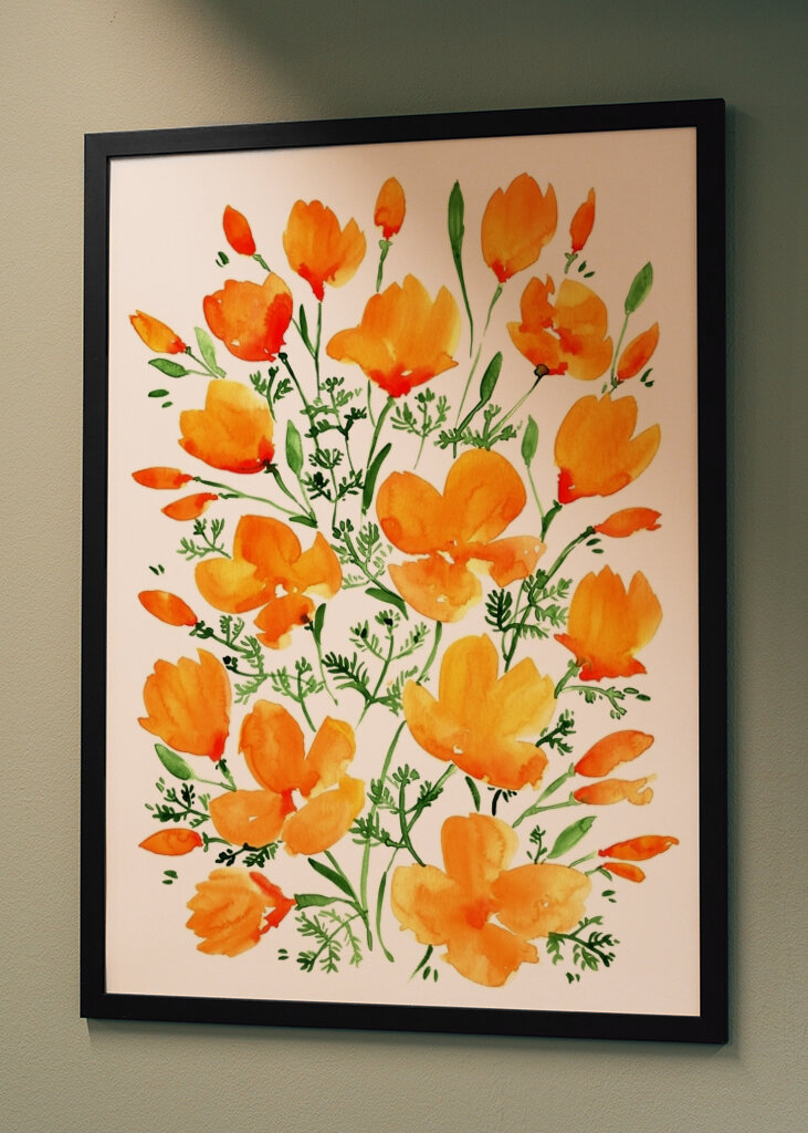 Orange Blumige Glückseligkeit