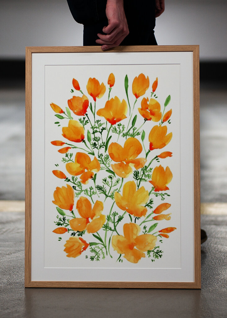 Orange Blumige Glückseligkeit