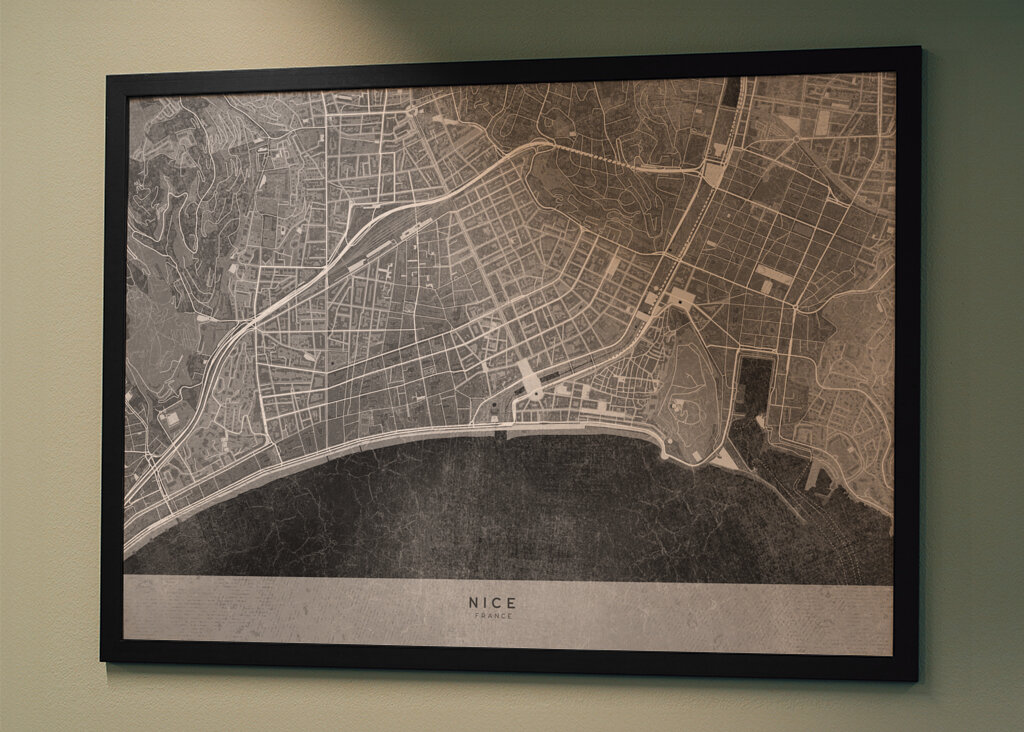 Nice City Map Art