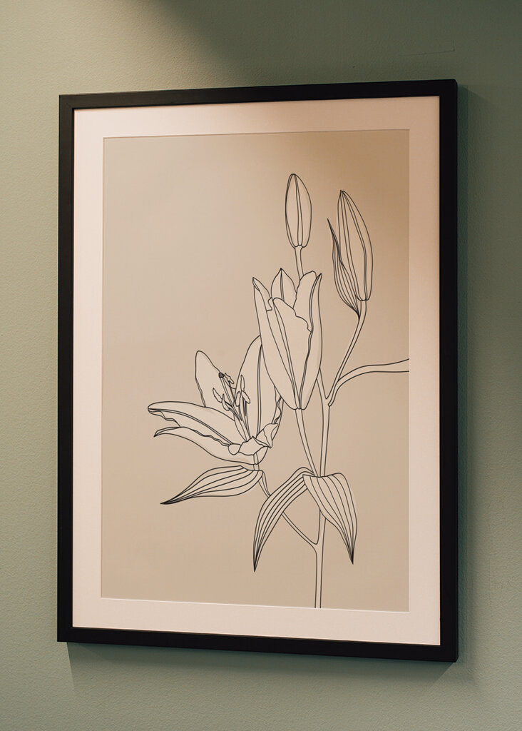 Blommig linje konst