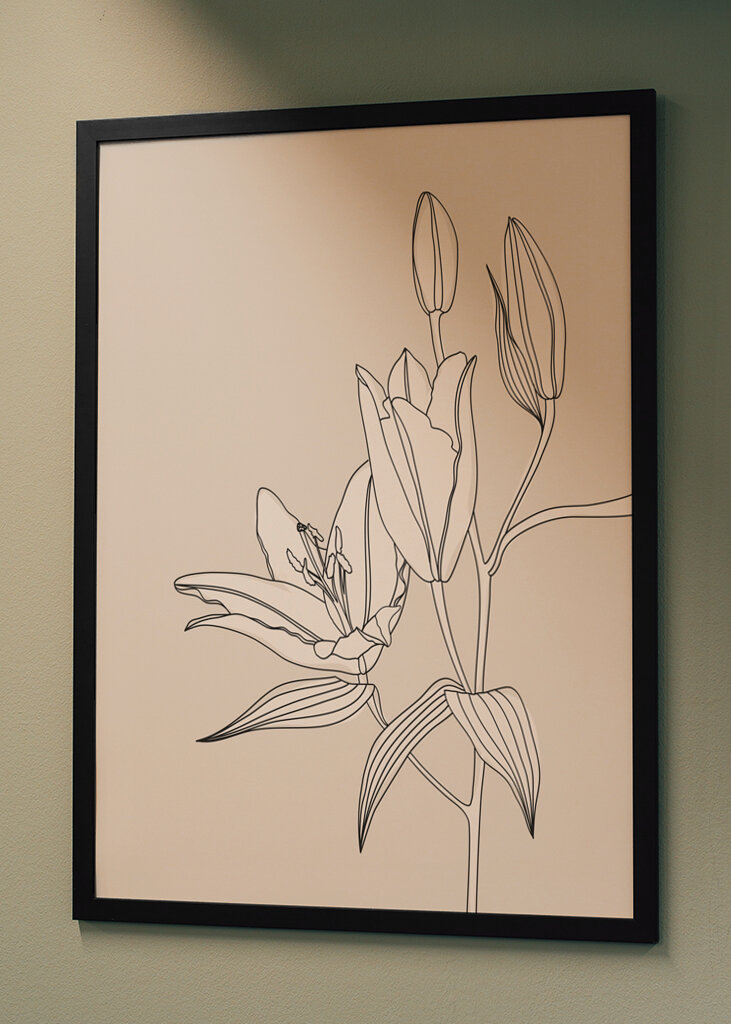 Blommig linje konst
