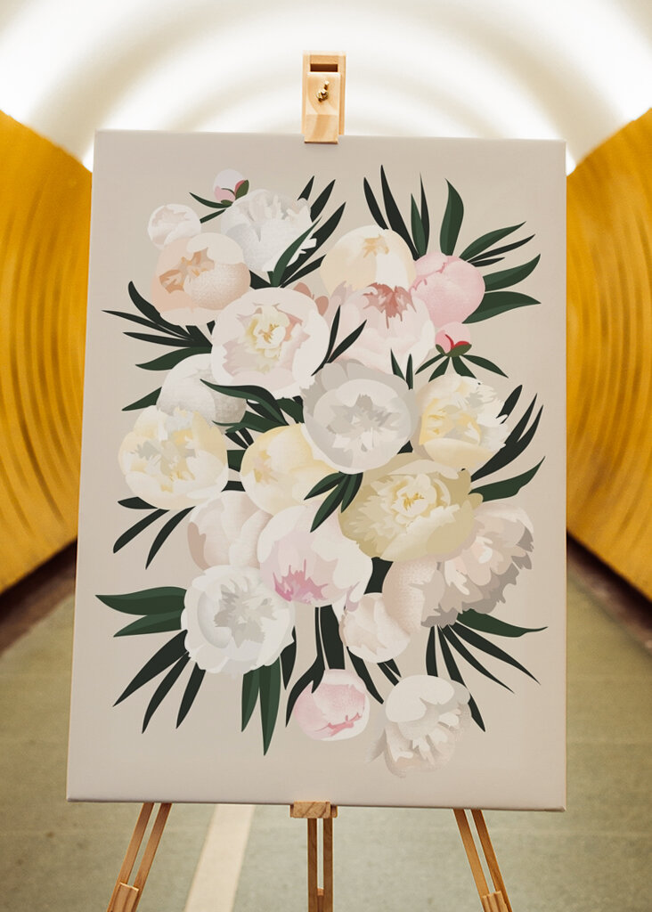 Bouquet de pivoines pastel