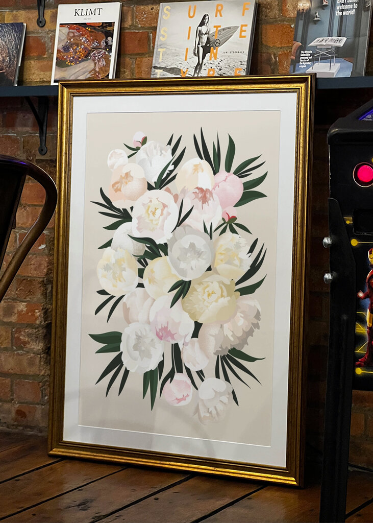 Bouquet de pivoines pastel