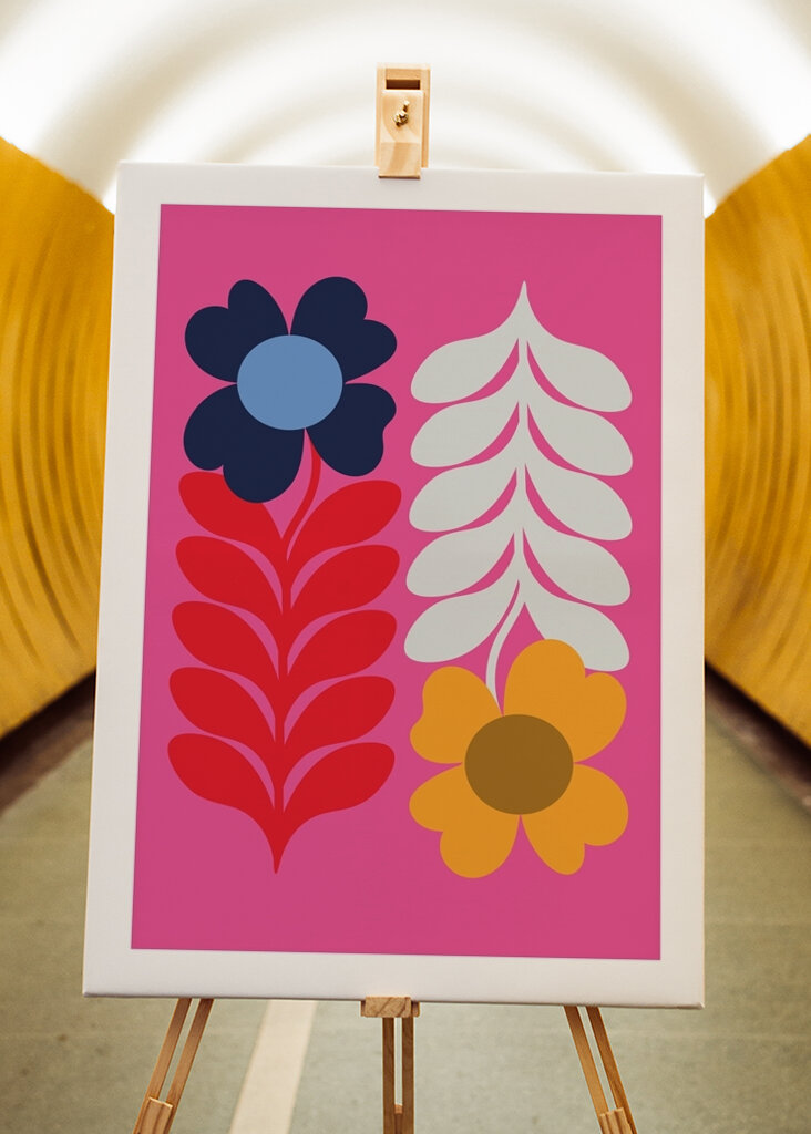 Kwiatowy Pop Art Groovy