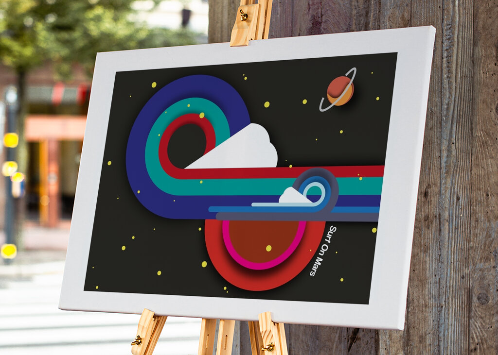 Arte de surf en Marte