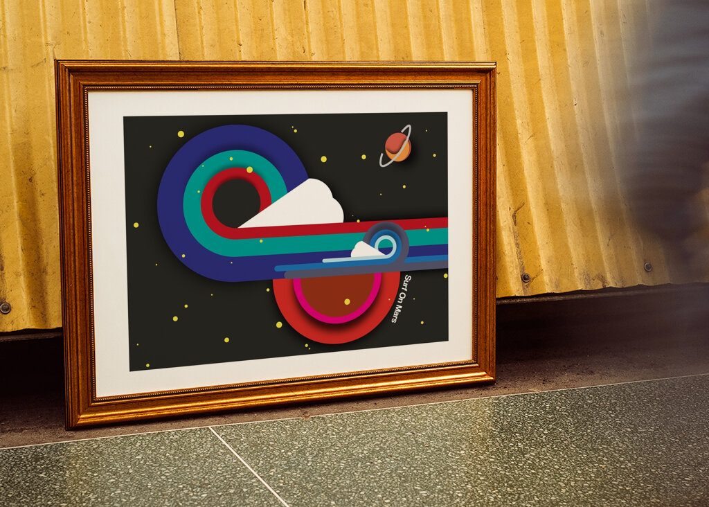 Arte de surf en Marte